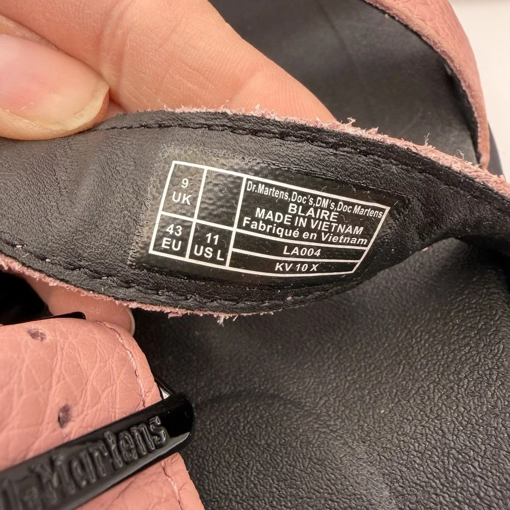 Dr. Martens Blaire Flatform‎ Peach Pink Leather Sandals Women's Sz US 11 New